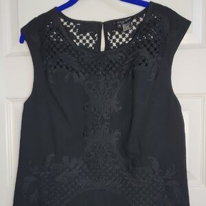 ETCETERA BLACK LACE EMBROIDERED SHEATH DRESS SZ 12